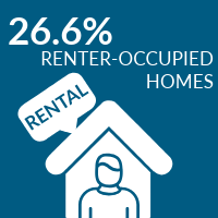 26.6% renter occupied homes